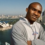 Eric on the day I took him to the top of the Sydney Harbour Bridge for an international media photoshoot - by now he was an Olympic hero.