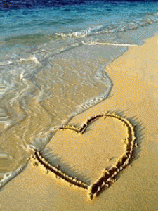 animated heart beach