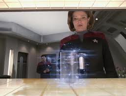 Captain Janeway uses a replicator. Many Star Trek technologies have been borrowed from known galactic appliances
