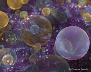 violet and golden bubbles